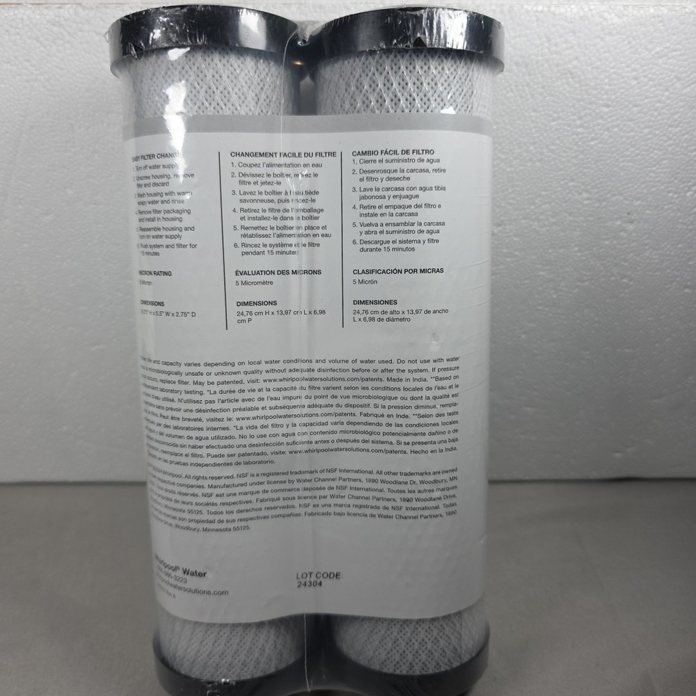 Whirlpool Standard Capacity Carbon Whole Home Water Filter - 2 Pack - WHA2BF5 - Picture 3 of 5